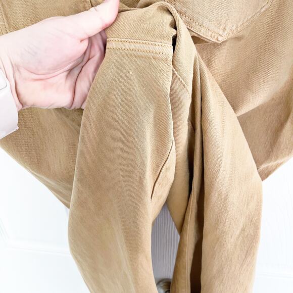 Torrid High-Rise Mom Straight Tan Jeans with Frayed Hems - Picture 8 of 10